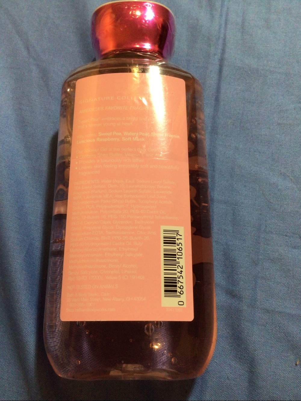 Bath & Body Works Sweet Pea Shower Gel Shea & Vitamin E. Sealed 10 Fl. Oz. - Picture 2 of 2